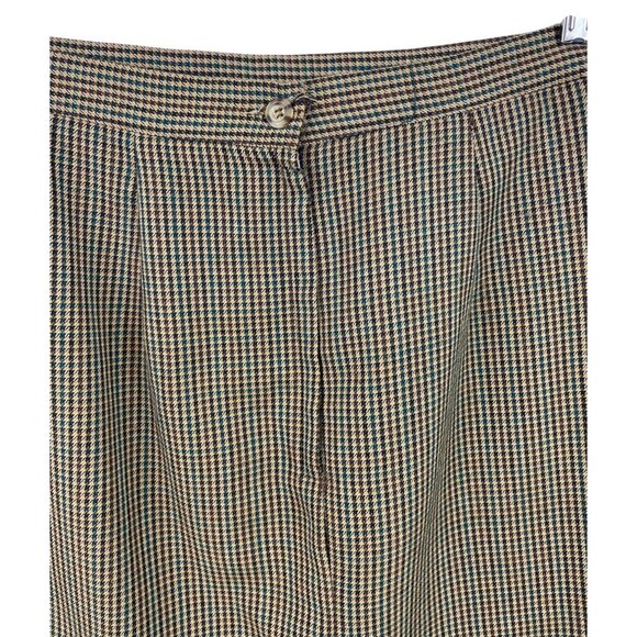 Fundamental Things Petite Wool Houndstooth Pleated Skirt Womens Size 10P Lined - Picture 5 of 7